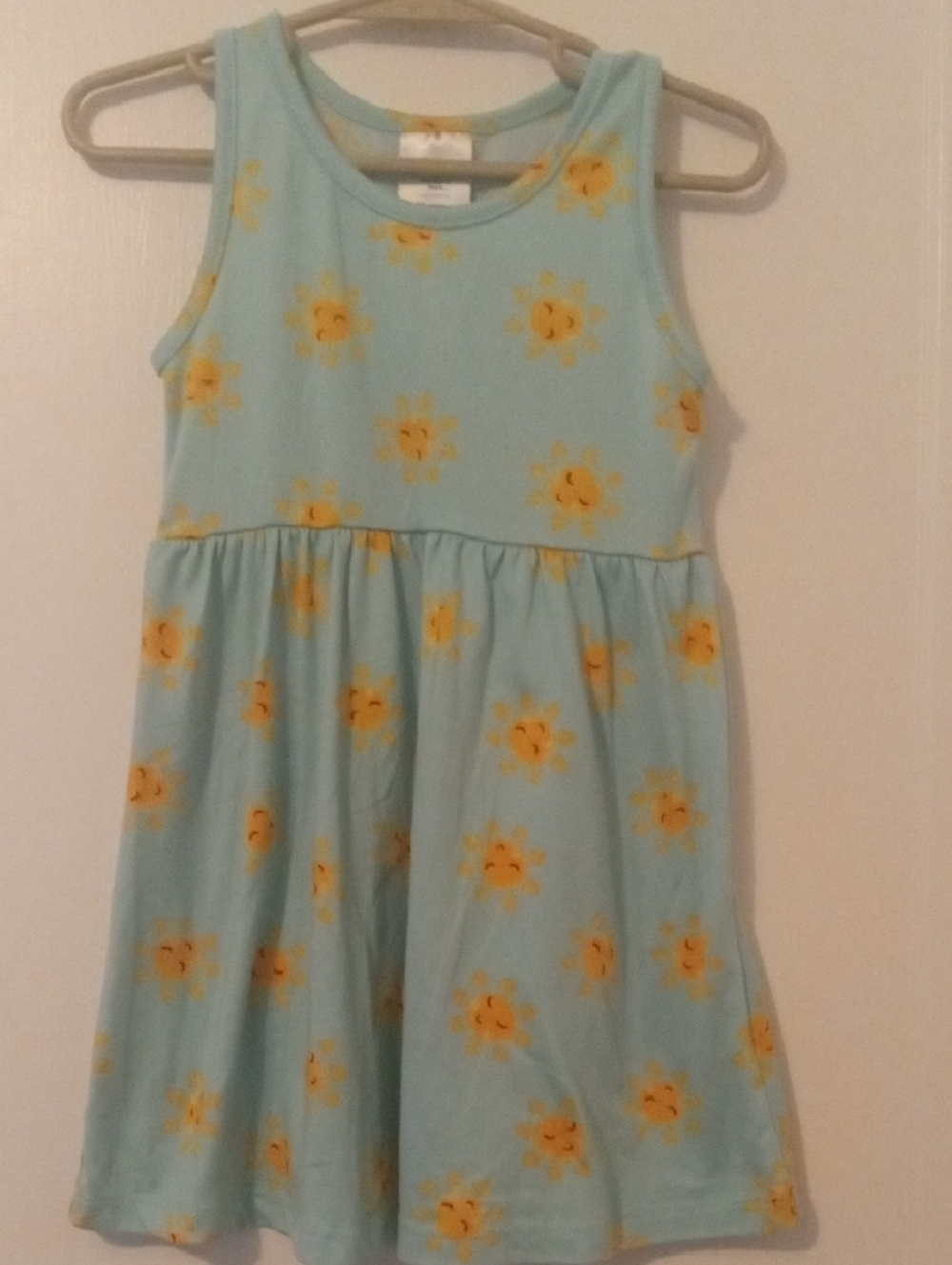 girl 2t sundress blue with sunshine print